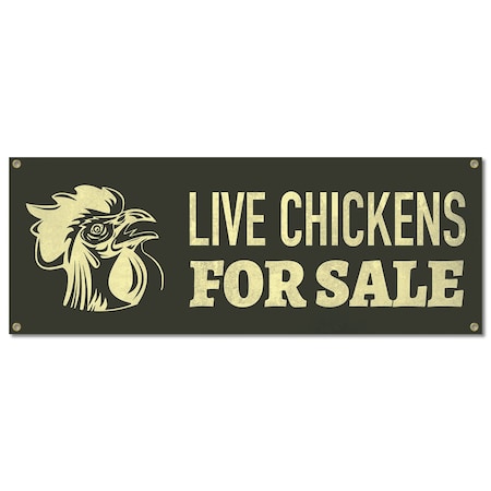 Signmission Live Chickens, 18 Inch, Banner B-30400