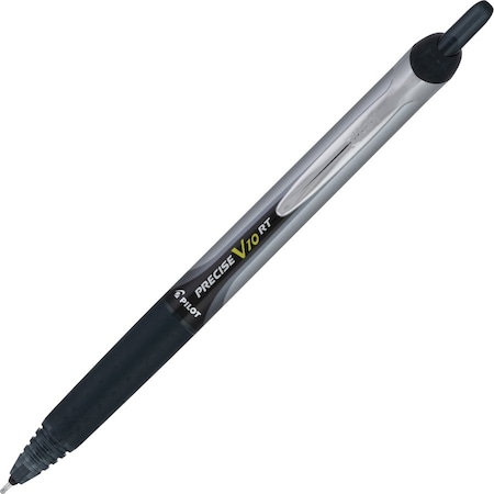 Pilot Precise V10RT Retractable Roller Ball Pen, Bold 1 mm, Black Ink/Barrel, Dozen 13450