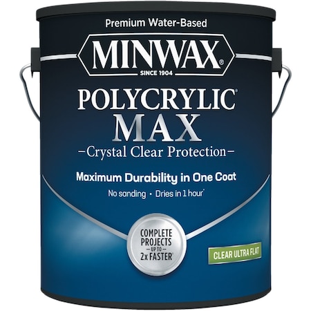 Minwax Polycrylic Max Interior Stain Clear Ultra Flat 1 Gal. 688885555