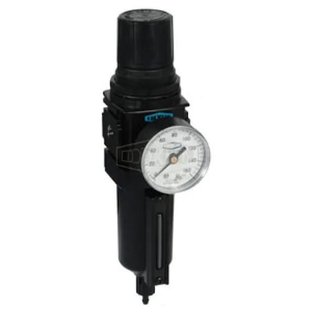 Dixon Wilkerson by Self-Relieving Compact Filter/Regulator with GC230 Gauge and Sight Glass, 1/4 in NPT/BS B18-02AGMB