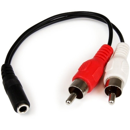 Startech.Com 6in Stereo Audio Cable - 3.5mm Female to 2x RCA Male - RCA to AUX Y Cable - 1x 3.5mm F, 2x RCA MUFMRCA