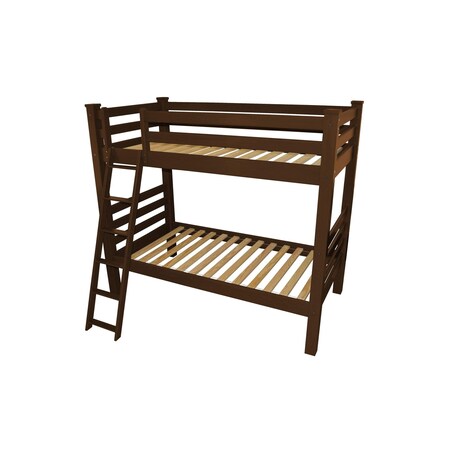 Homeroots Red Twin Over Twin Solid Wood Bunk Bed 548172