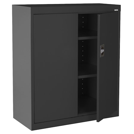 Sandusky Lee Heavy Duty Welded Steel Counter-Height Storage Cabinet, 36x18x36, Black EA2R361836-09