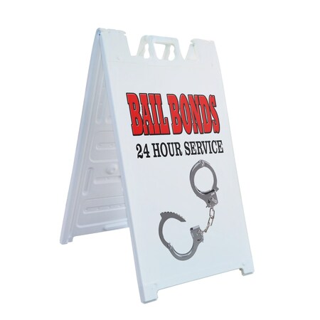 Signmission Bail Bonds, A-Frame & 2 Decals Installed, Heavy-Duty Plastic Frame SBHD-D-2436-Bail Bonds
