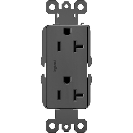 Legrand Straight Blade Receptacle, 5-20R, 20 A, 125V AC, 2 Pole, 3 Wire, Flush Mount, Grounded TR26352RBK