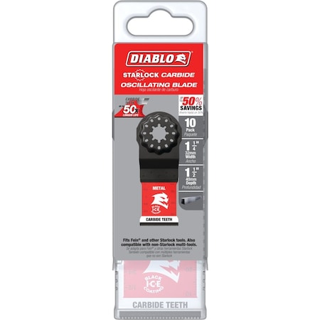 Diablo 1-1/4'' Starlock Carbide Oscillating Blades for Metal, 10PK DOS125CF10
