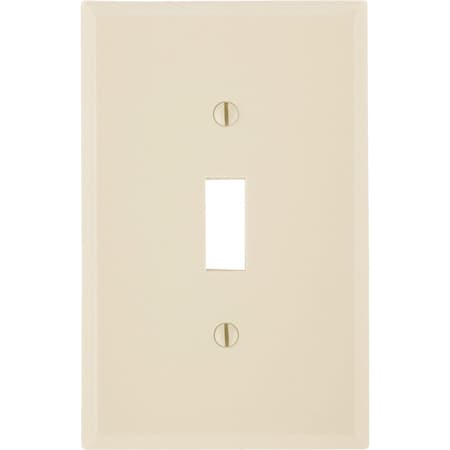 Leviton 1-Gang Smooth Plastic Mid-Way Toggle Switch Wall Plate Ivory 020-80501-00I