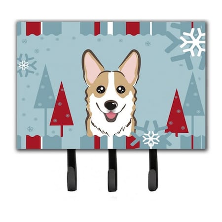 Carolines Treasures Winter Holiday Sable Corgi Leash and Key Holder BB1749TH68