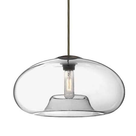 Besa Lighting Besa Bana 15 Pendant, Clear, Bronze Finish, 1x 60W MAX E26 Base 1JT-BANA15CL-BR