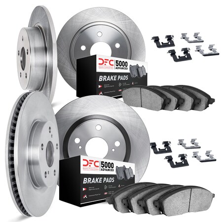 Dynamic Friction Co DFC Brake Rotor with 5000 Brake Pads and Hardware Kit 6514-27040
