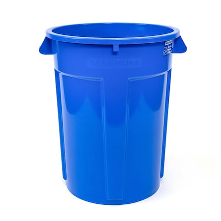 Magnum Tool 55 Gallon Trash Can, High-Vis Blue, Construction Grade, Heavy Duty Plastic CMTC-C000-55B01