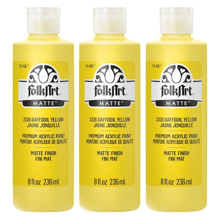 Folkart Acrylic Paint, Matte, Acrylic Base, Daffodil Yellow 2326
