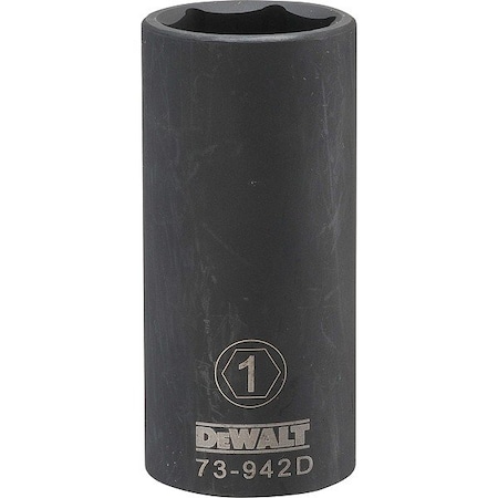 Dewalt Deep Impact Socket, 6 Pt 1/2in, 1in SAE DWMT73942OSP