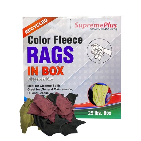 Supremeplus Recycled Color Sweatshirt Cleaning Rags 25 lbs. Compressed Box SP-5185
