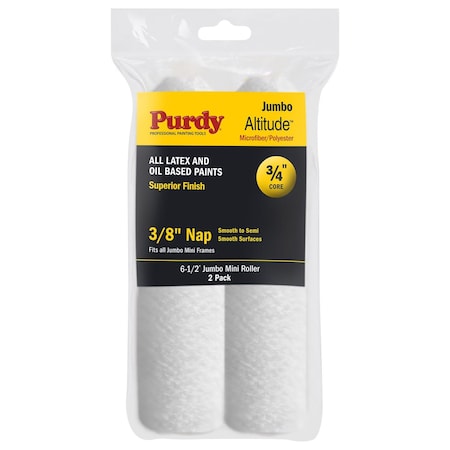 Purdy Altitude Poly Micro 6.5 in. W X 3/8 in. Jumbo Mini Paint Roller Cover 2 pk 14G626072