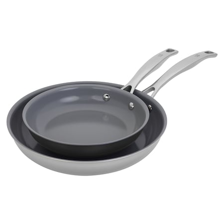 Henckels Clad H3 2-pc Stainless Steel Ceramic Nonstick 8-in & 10-in Fry Pan Set 1023639