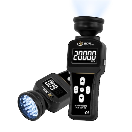 Pce Instruments Stroboscope for motion analysis, measuring 60-20,000 RPM with LCD and data storage PCE-DSX 100