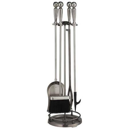 Simple Spaces Simple Spaces VPD51443AS3L Fireplace Tool Set, Antique Silver, 5-Piece VPD51443AS3L