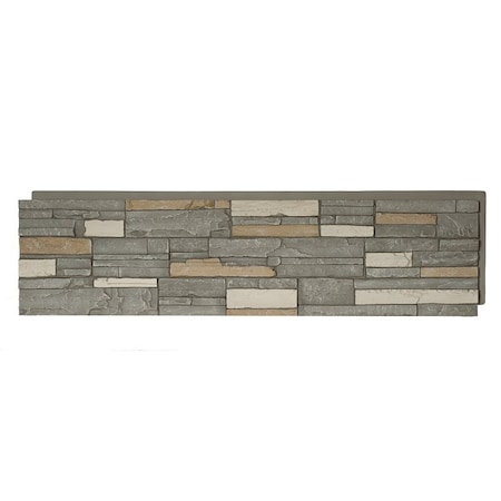 Durakwik Stone Siding Panel, 13 in L, 48 in W, 2 in Thick, Interlocking Edge, Stacked Stone Profile, 4PK 310SNP