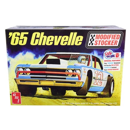 Amt Skill 2 Model Kit 1965 Chevrolet Chevelle Modified Stocker 1 by 25 Scale Model AM95776