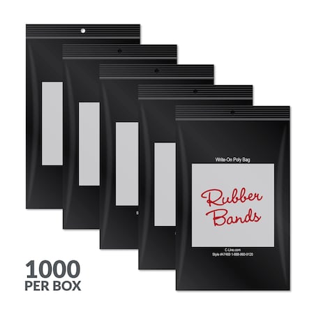 C-Line Products Recloseable Poly Bags, 6" x 9", Black, 1000 PK 47469