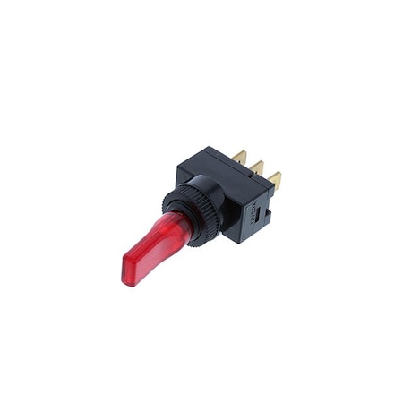 Switch Components Wedge Toggle, 3P SPST OFF-ON, Red LED TE5-1A-DC-1-RL