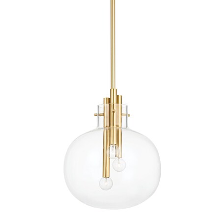 Hudson Valley Lighting Hempstead 3 Light Pendant 13.75 In. Aged Brass 3914-AGB