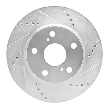 Dynamic Friction Co DFC Brake Rotor - Drilled and Slotted - Silver 631-76135R