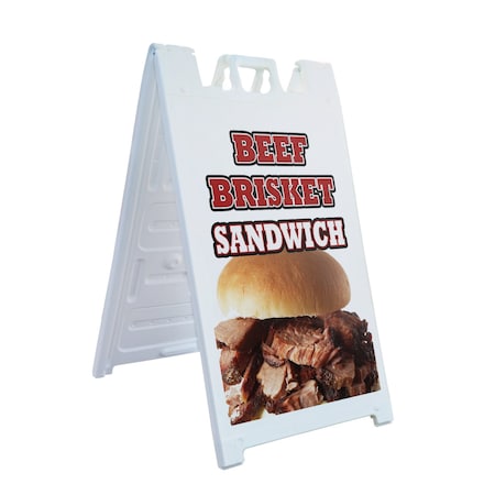 Signmission Beef Brisket Sandwich, A-Frame & 2 Decals Installed, Heavy-Duty Plastic Frame SBHD-D-2436-Beef Brisket Sandwich
