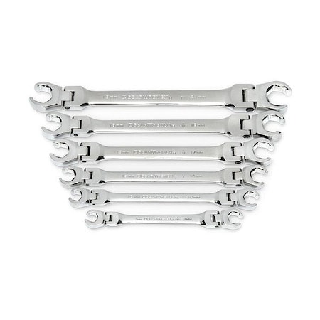 Gearwrench 6 Piece Flex Head Flare Nut Metric Wrench Set 81911D