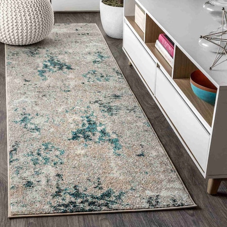 Jonathan Y Contemporary POP Modern Abstract Vintage Faded Blue/Gray 2 ft. x 8 ft. Runner Rug CTP103A-28