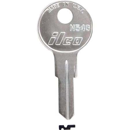 Kaba Ilco Nickel Plated Cam Lock Key, N54G, 10PK AA30984012