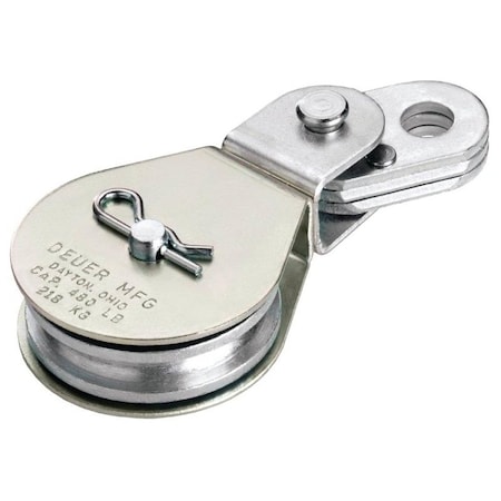 Deuer DB-20E Cable Block, 1/4 in Rope, 480 lb Working Load, 2 in Sheave, Zinc DB20E