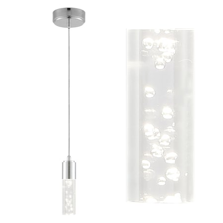 Jonathan Y Bolha 4.75" 1-Light Bubble Acrylic/Iron Modern Minimalist Integrated LED Pendant, Chrome JYL7221A