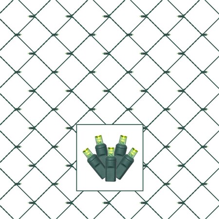 Vickerman 4 x 6 ft. 120 Lime Wide Angle Twinkle LED Net Light on Green Wire, 12PK X4G4633T