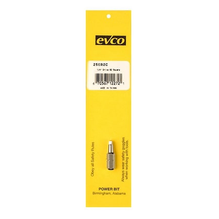 Ap Products SQUARE RECESS INSERT BIT 1/4 X 1 DRIVE BY LENGTH SIZE No 2 CARDED 009-250R2C