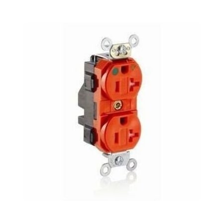 Leviton Lev-Lok Hospital Grade Tamper Resistant Duplex Receptacle, 20 Amp, 125 Volt MT830-IG