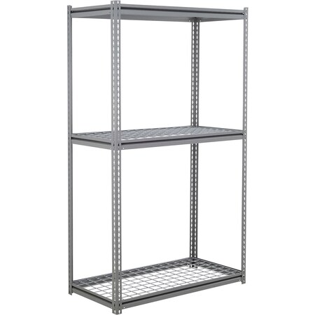 Global Industrial 3 Shelf, Heavy Duty Boltless Shelving Z Beam Starter, 60Wx48Dx60H, Wire Deck B3154066