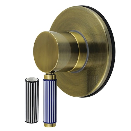 Kingston Brass Single-Handle Six-Way Diverter Valve with Round Trim Kit, Antique Brass KS4033KPS