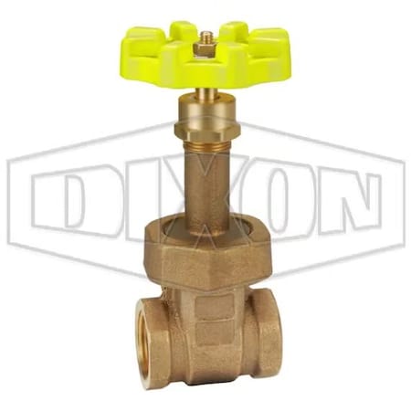 Dixon Gate Valve, 1 in, FNPT, Class 150, Bronze Body, Malleable Iron Hand wheel Actuator DBGV100