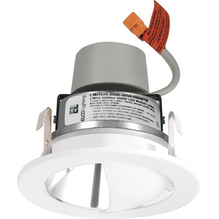 Elco Lighting 4in LED Module & Driver, Wall Wash Reflector Trim, 850lm, 3000K, Black E411R0830BB