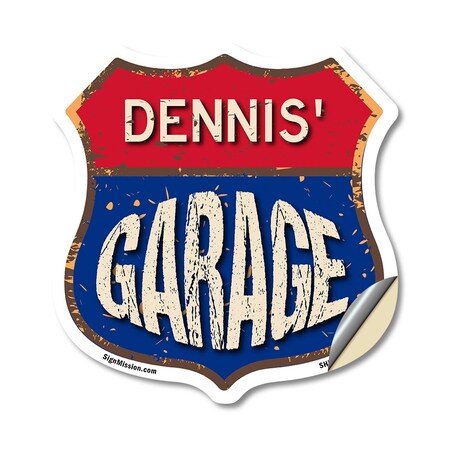 Signmission Dennis's Garage, 12 Inch X 12 Inch, Vinyl Decal SHI-D-12-383-DENNIS