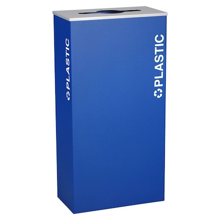 Ex-Cell Kaiser Rectangular Plastic 17 GallonRecycling Receptacle, Royal Texture RC-KD17-PL RYX