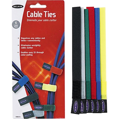 Belkin CABLE TIE - GRAY, BLACK, BLUE, YELLOW, RED, GREEN F8B024