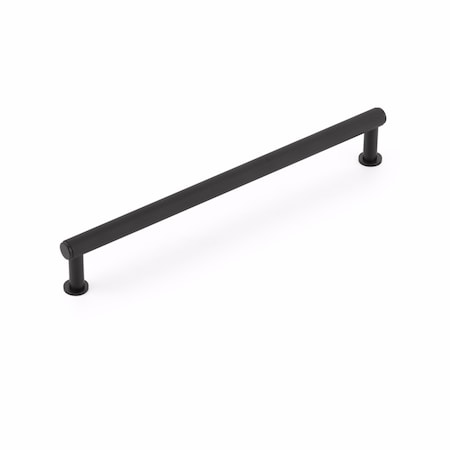 Schaub 8in Center to Center Pub House Knurled Cabinet Pull Matte Black Finish 5008-MB