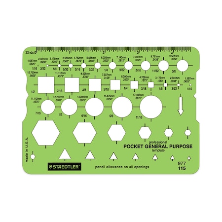 Staedtler Templates, 40 Geometric Shapes, 3.63 x 5.13, Green 977 115