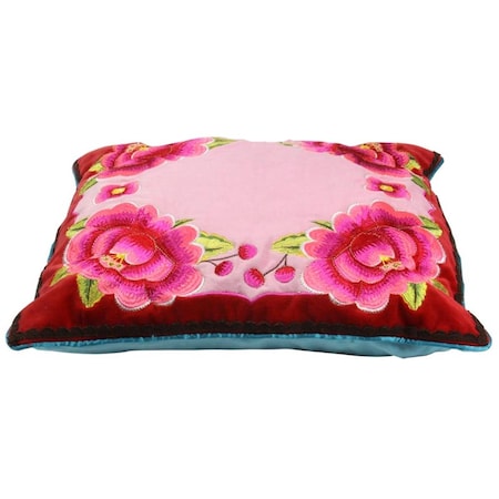Heritage Lace 18 x 18 in. Pip Studio Four Flowers Pillow Cover, Red 51.040.097