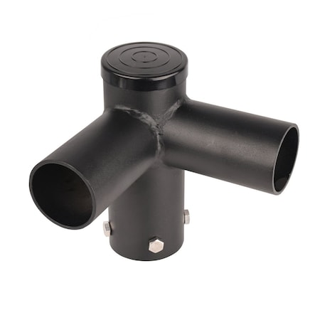 J&H Led 7 in. 90-Degree Twin Spoke Mounting Bracket Tenon Adapter for LED Outdoor Pole Lights JH-1TSB90-54C