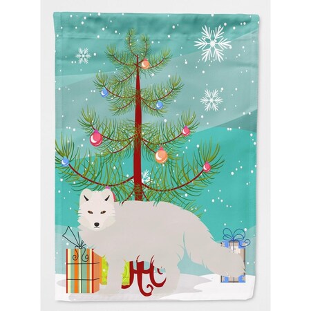 Carolines Treasures White Arctic Fox Christmas Flag - Canvas House Size BB9244CHF
