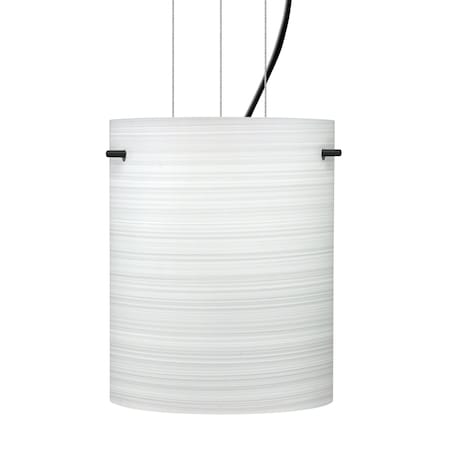 Besa Lighting Besa Tamburo 8 Cable Pendant, Chalk, Black Finish, 1x 11W LED 1KG-4006KR-LED-BK